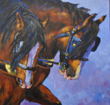 teamed up 24" x 24" acrylic on 3D canvas