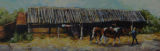 Turning out the horses 35" x 12" acrylic on 3D canvas