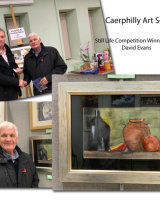 David Evans presented with his prize from Howard Jones