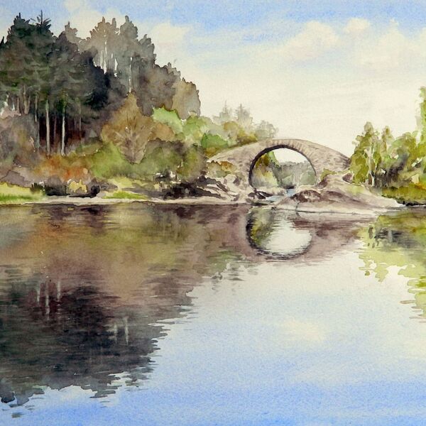Bridge on the Minnoch - watercolour