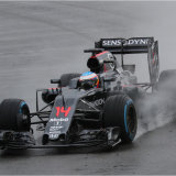 Fernando Alonso in the wet