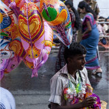 Balloon seller in Candy