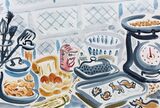 'On the kitchen worktop'