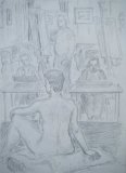 'Sketching at the life class'