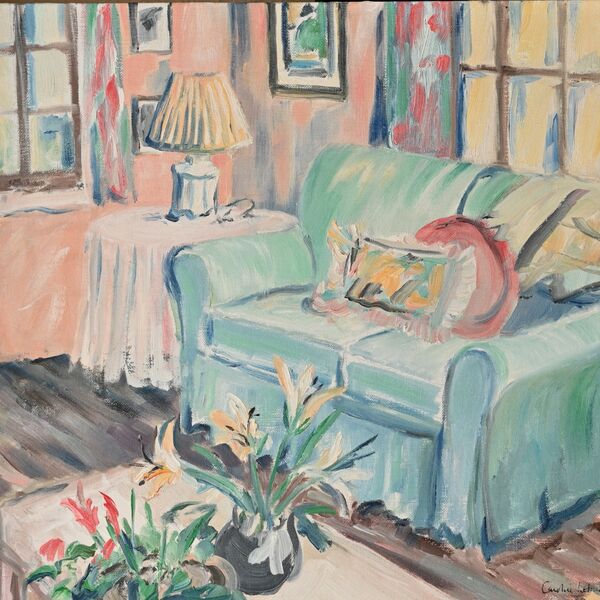 Blue Sofa Interior 40 x 50