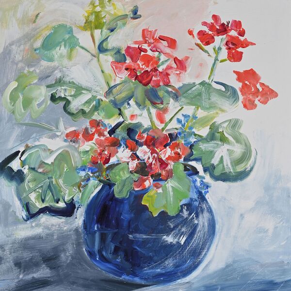 Geraniums on white 50x50 £400