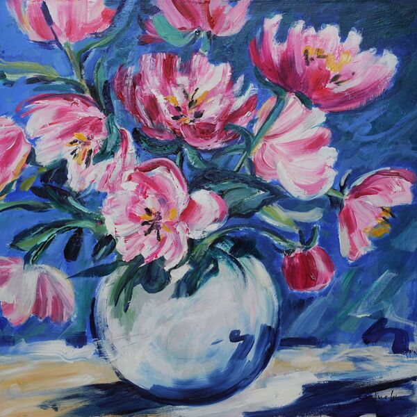 White Vase with Peonies 50x50 £400
