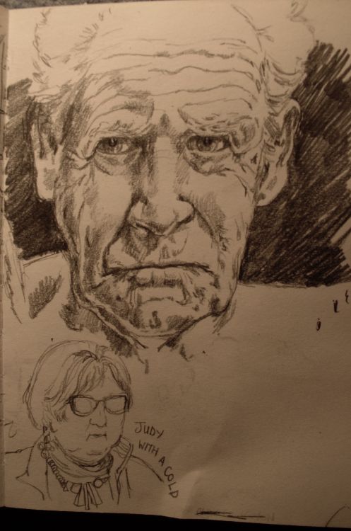 Angry man and Judy with a cold