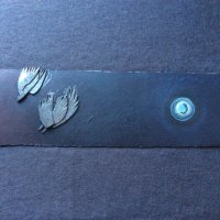 Crows with January moon (winter series)