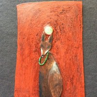 Moon fox with green necklace (winter series)