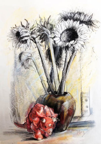 Sunflowers and Tricerotops