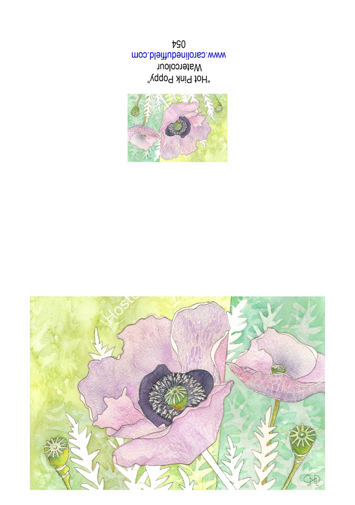 Hot Pink Poppy A6 Card