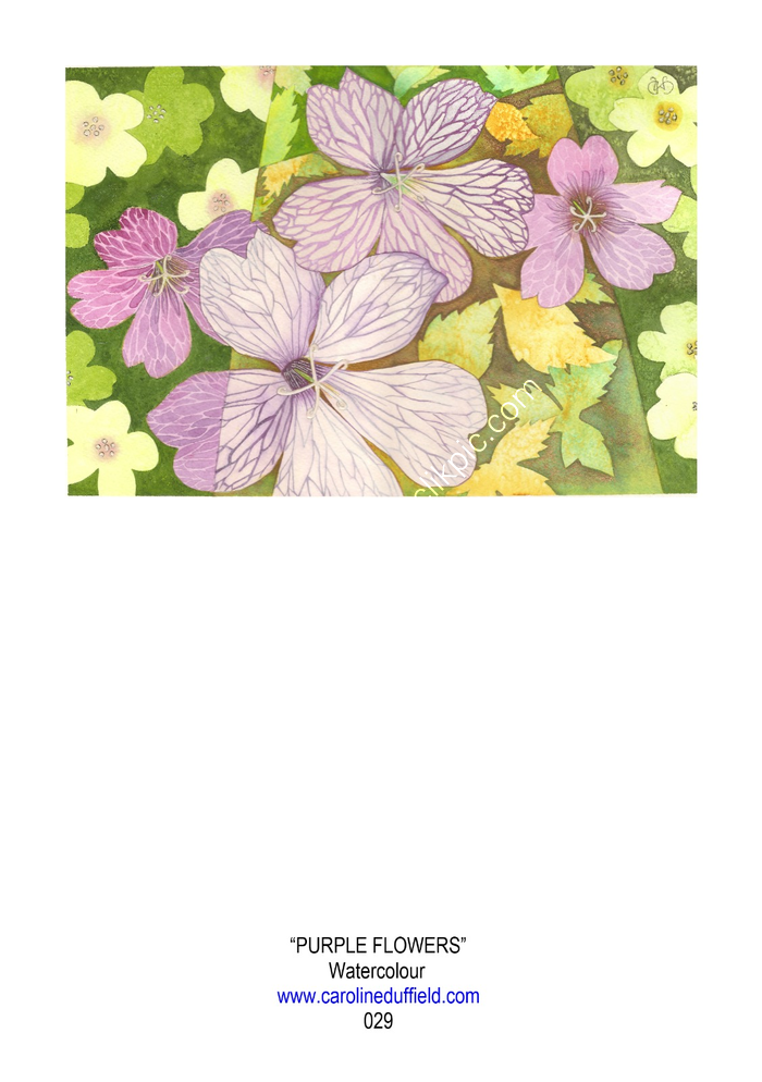 PURPLE FLOWERS A6 CARD