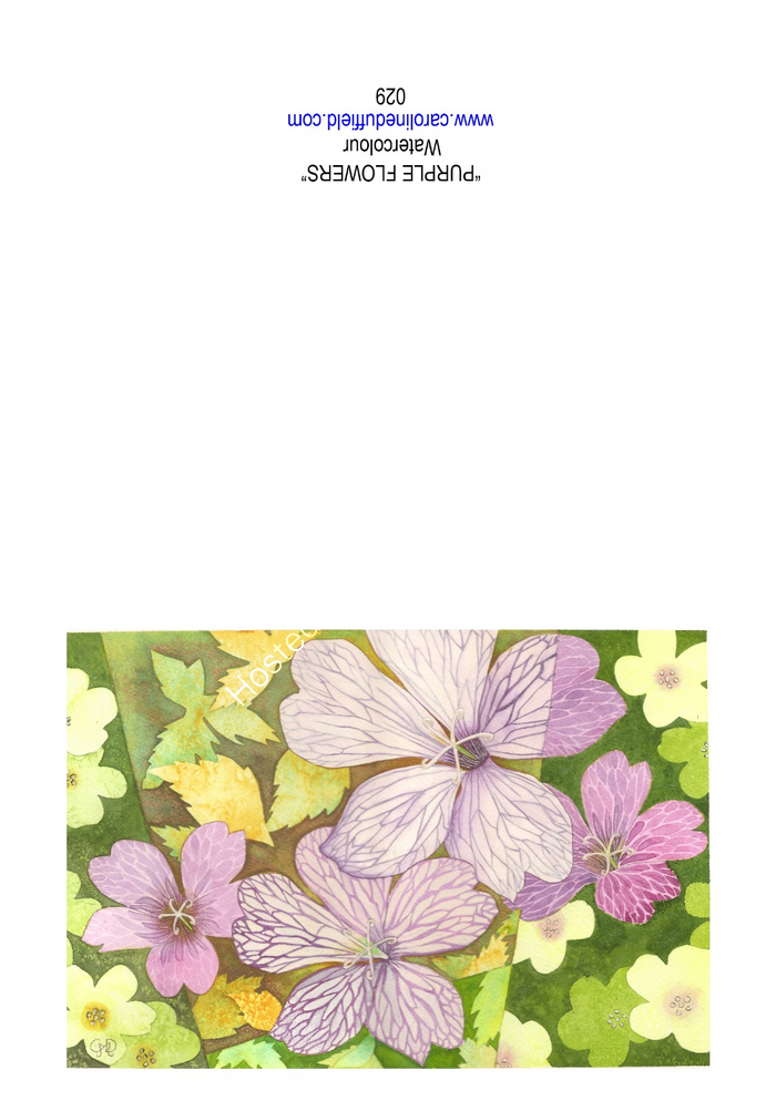 PURPLE FLOWERS A6 CARD