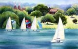 Summer Sailing, Bewl Valley Sailing Club (Watercolour)