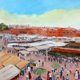 Marakesh Market framed £100
