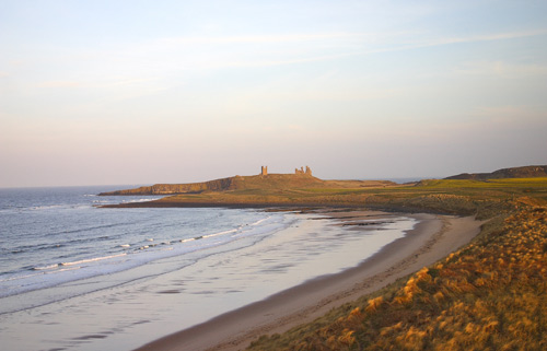Dunstanburgh Castle from the bay