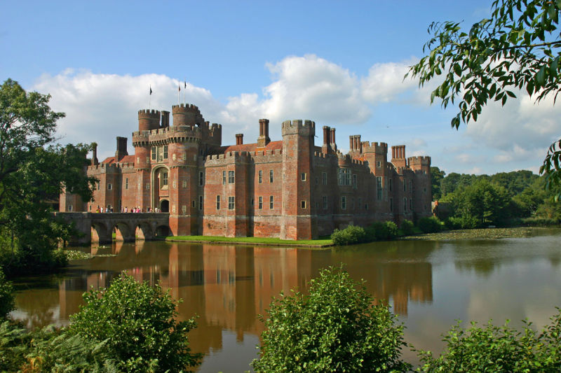 Reflections in the mote at Herstmonceux Castle, Sussex