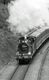H Class 4-4-0 Tanks engine leaving Horsted Keynes