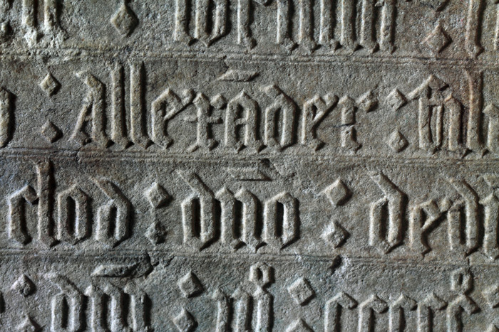 Carved lettering