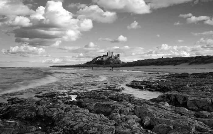 Bamburgh Castle Revisited - B&W