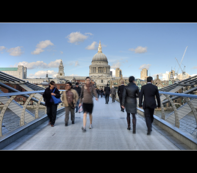 Walking across the Millenium Bridge