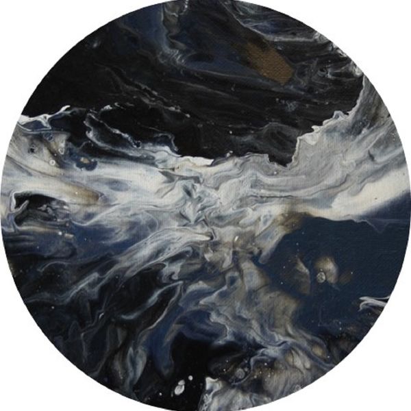 COSMIC WIND 2 ACRYLIC POURING ON AN 8 INCH ROUND CANVAS