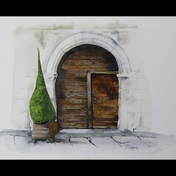 FIR TREE WATERCOLOUR (35x28cms) unframed & unmounted