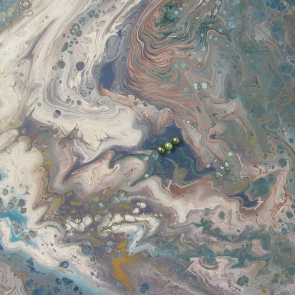 FORBIDDEN SHALLOWS ACRYLIC POURING ON AN 12 INCH SQUARE CANVAS