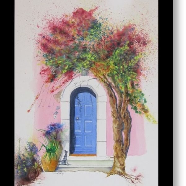 KEPHALONIA HOUSE WATERCOLOUR (51x34cms, unframed & unmounted)