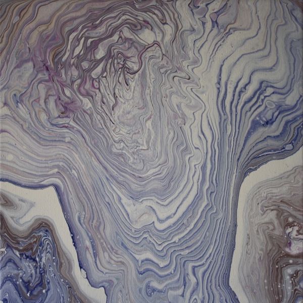 SLOW MOVING GLACIER ACRYLIC POURING ON AN 12 INCH SQUARE CANVAS