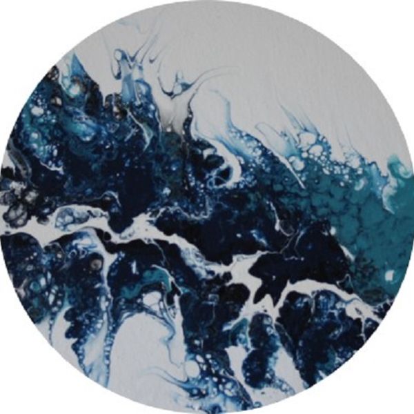 WAVES ACRYLIC POURING ON AN 8 INCH ROUND CANVAS