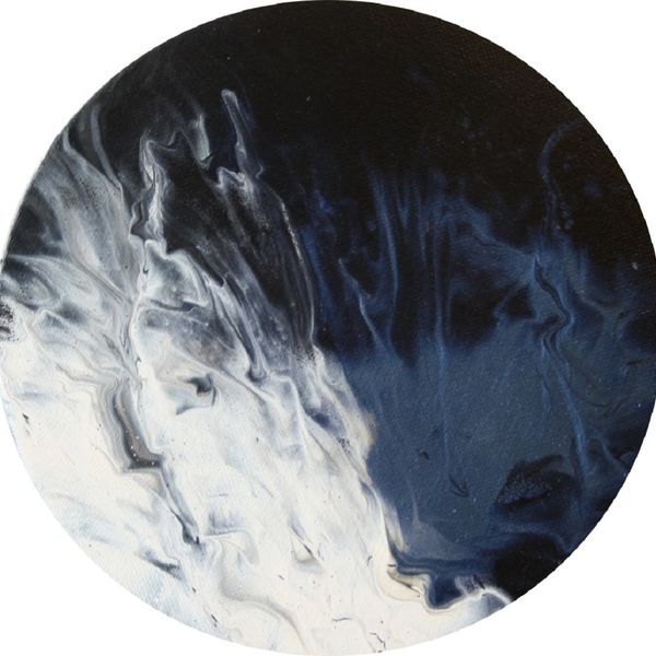 COSMIC WIND ACRYLIC POURING ON AN 8 INCH ROUND CANVAS