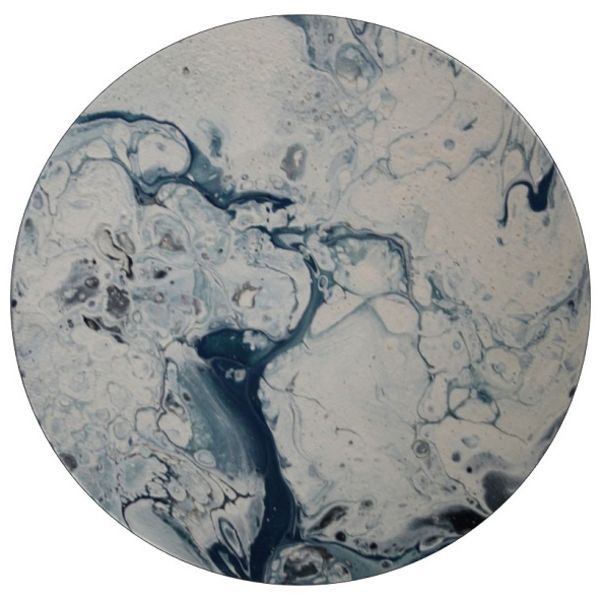 FROZEN PLANET 2 ACRYLIC POURING ON AN 8 INCH ROUND CANVAS