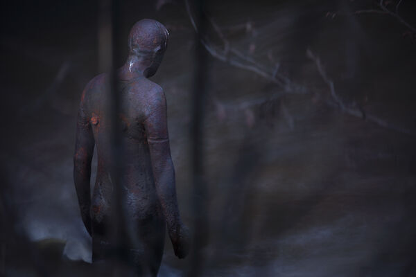 February 2021 - Gormley statue, Edinburgh
