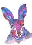 watercolour Purple Hare