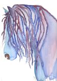 watercolour Horse with mane
