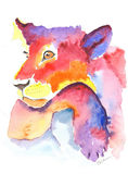 watercolour lioness