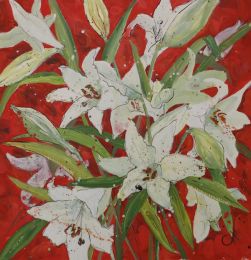 B Red Lilies (Acrylic)