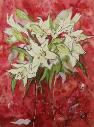 B Red Lilies (Watercolour)