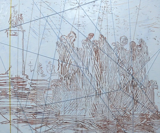 10-10-2018 oil and threads on panel 50x60cm 2018s