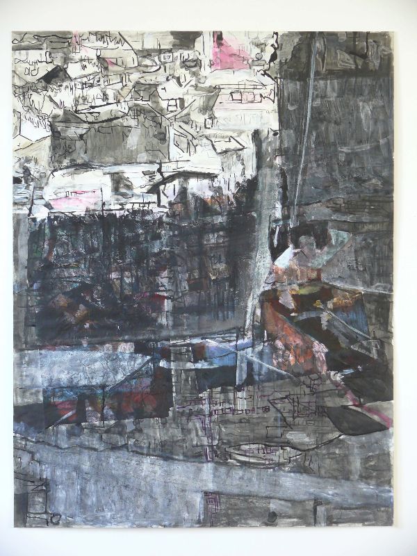 city 11 drawing, 2011, mixed media on paper 77x101cm, lost