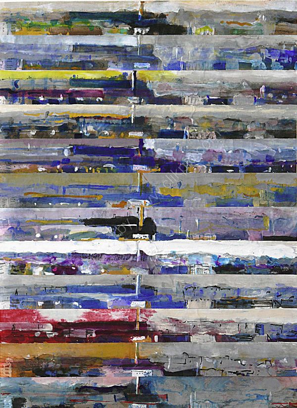 32-Berlin from the flaktower 49x35cm watercolour & collage on paper