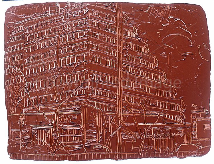 pile of Bricks, oil on paper 50x65cm