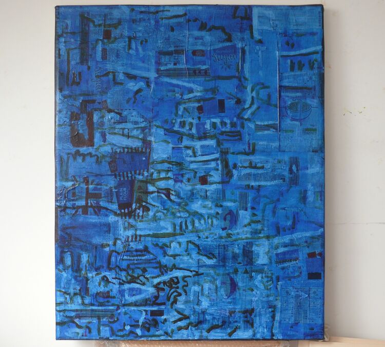 City on Packaging 2 100x80cm acrylic on paper on canvas 2021