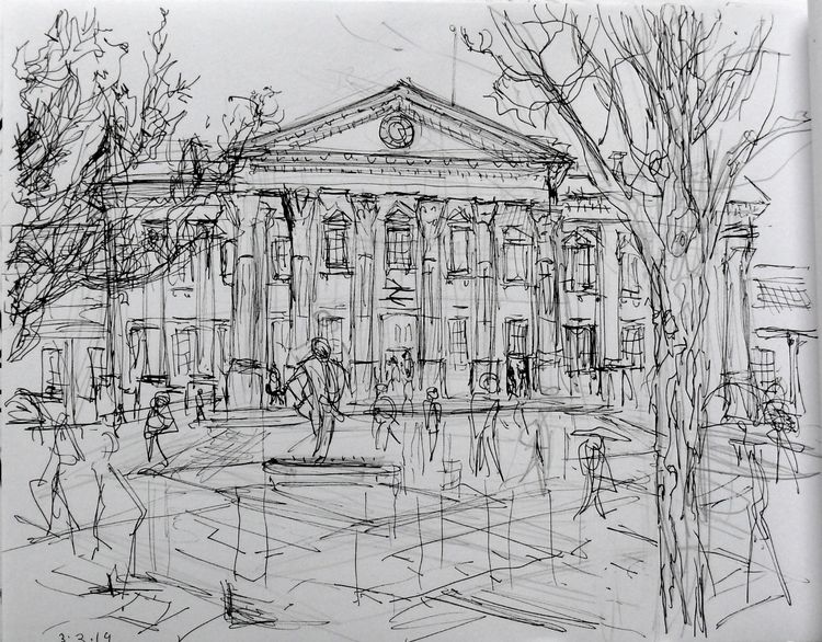Huddersfield Station 2019 pen on paper