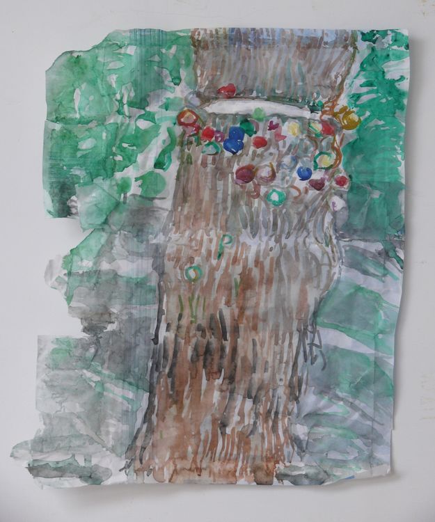 Jane Walker, Save Me, watercolour, 34x25cm