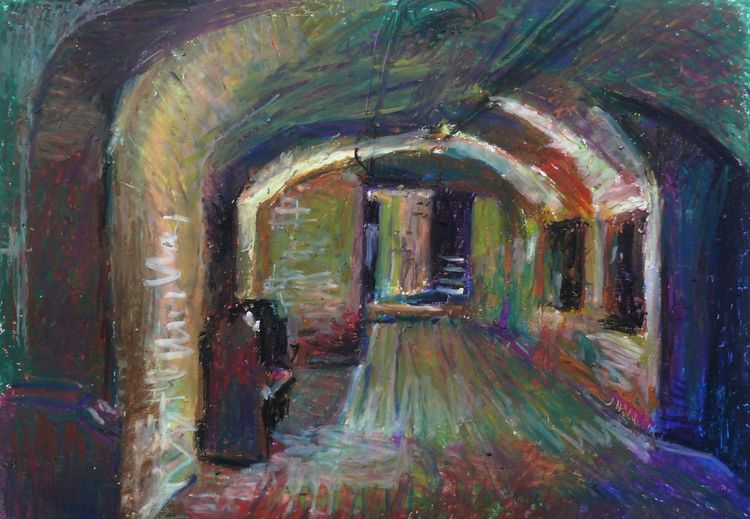 Crypt Gallery 2019 oil pastel on paper 30x40cm