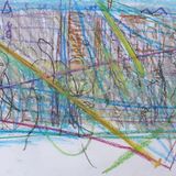 Lines in space, oil pastel 30x40cm 2019