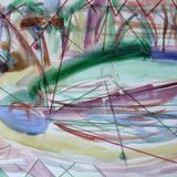 Landscape in the Hepworth Wakefield 2019 watercolour and collage